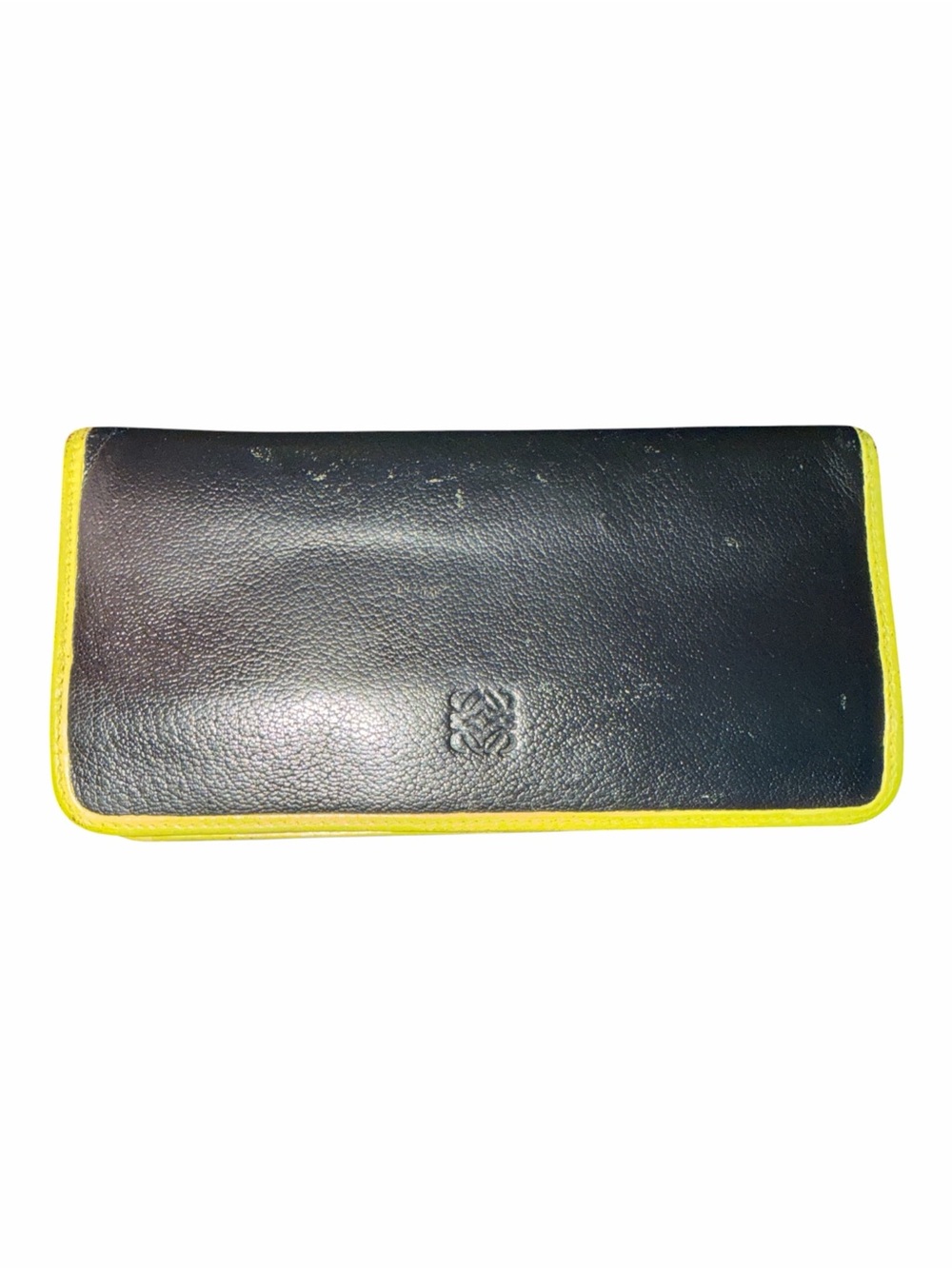 LOEWE Black & Yellow Leather Long Continental Zip Wallet